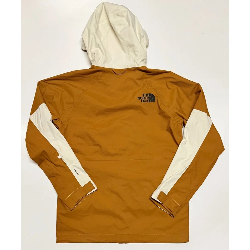 The North Face Mens Balfron DryVent Ski Jacket Brown White Colorblock Hooded Med